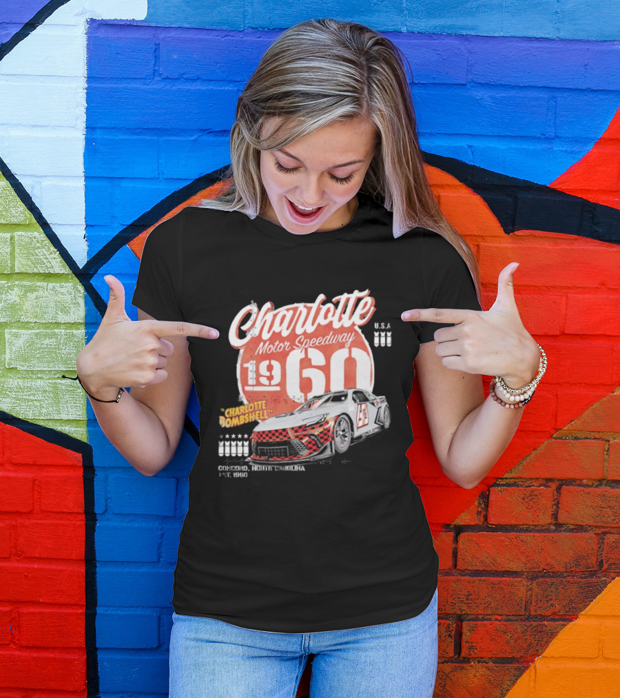 Charlotte Motor Speedway 1960 Bombshell Classic Racing USA T-Shirt