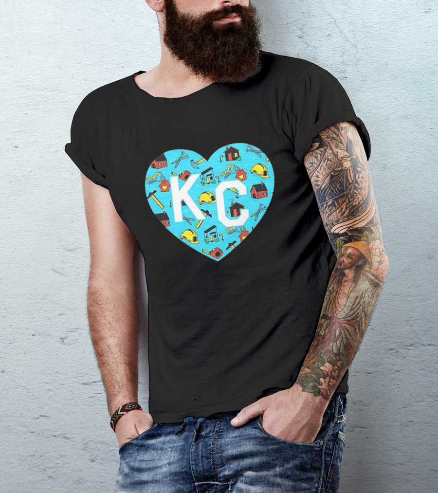Habitat For Humanity Kansas City KC Heart With Tools And Houses T-Shirt