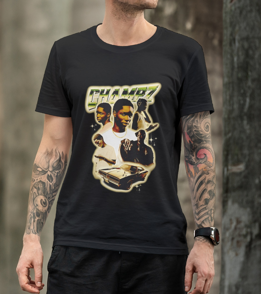 Champz Musical Artist Retro Style Car And Portraits T-Shirt