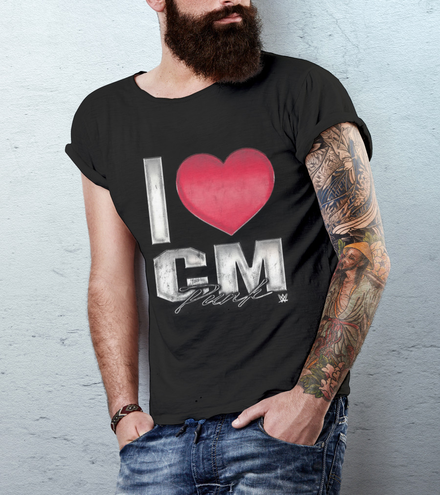 CM Punk I Heart WWE Love T-Shirt