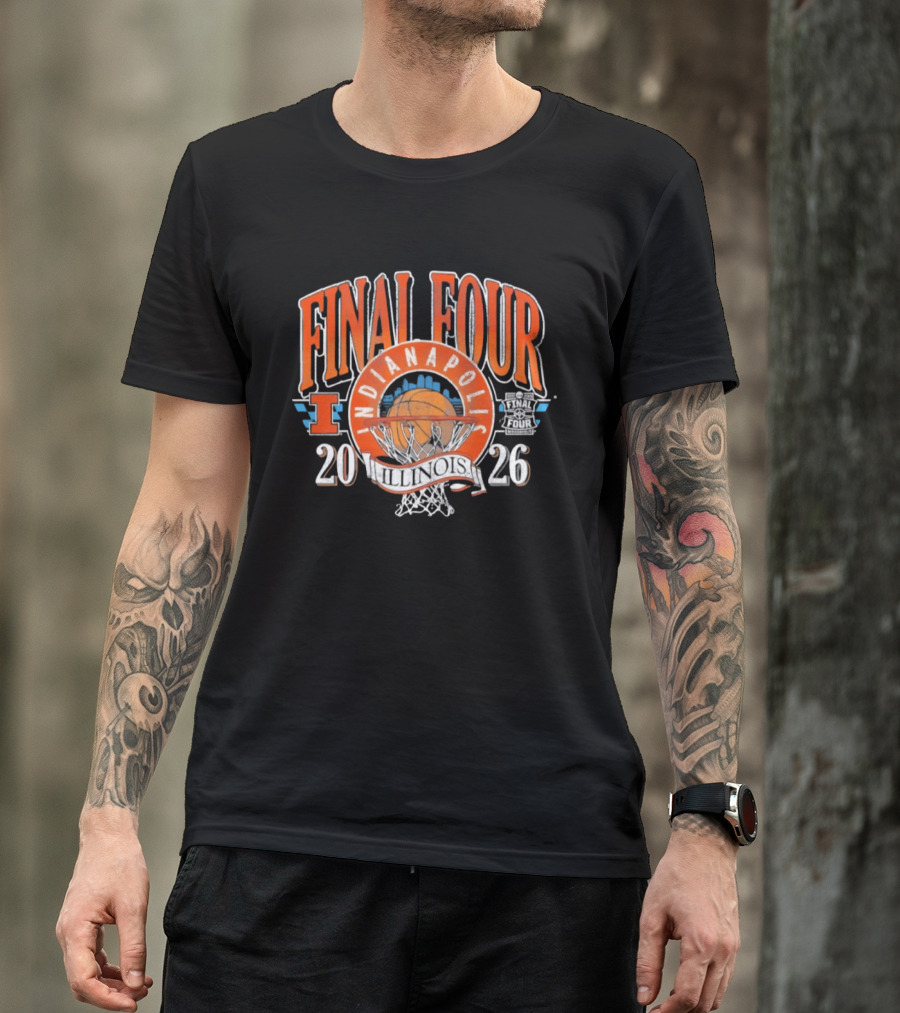 Illinois Fighting Illini NCAA Final Four 2026 Indianapolis Basketball T-Shirt