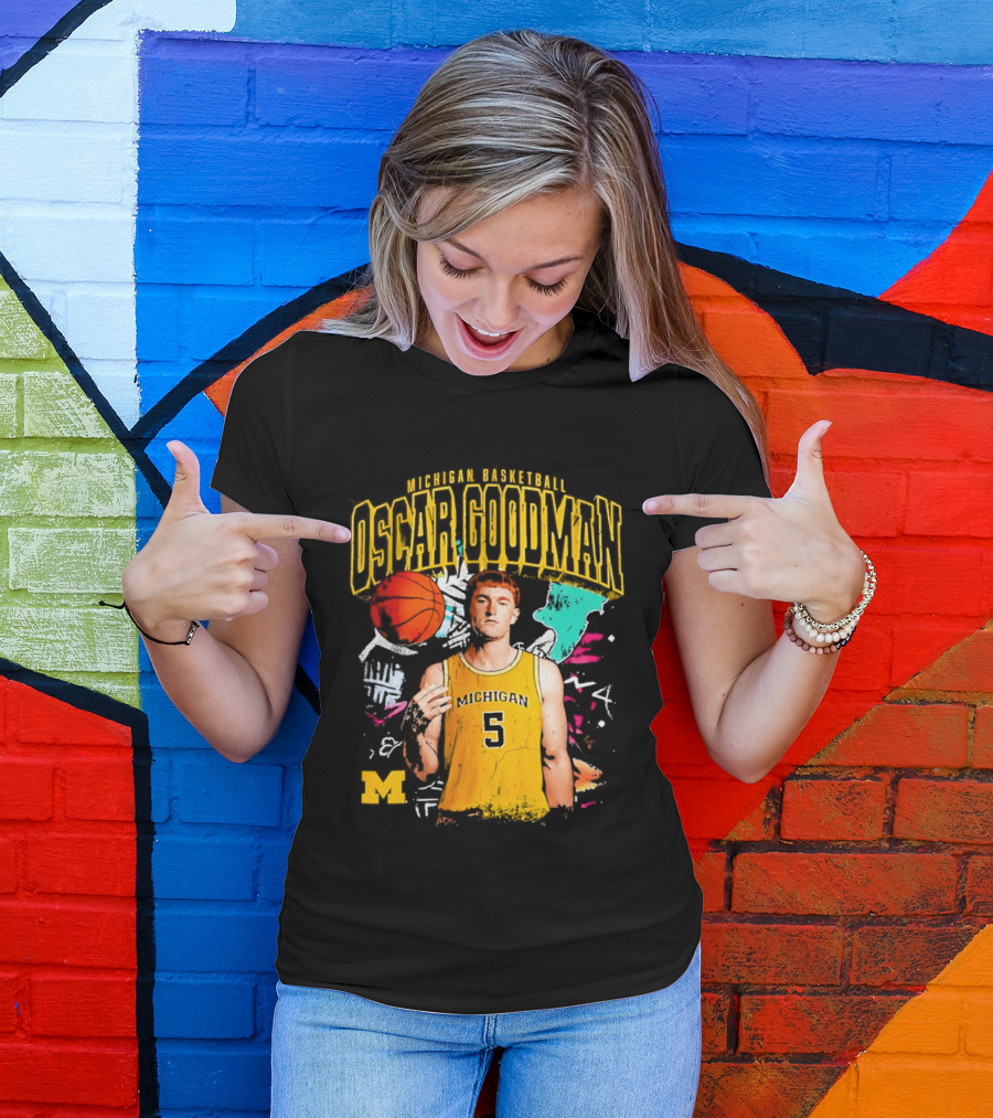 Oscar Goodman 5 Michigan Basketball Wolverines Player 2026 T-Shirt