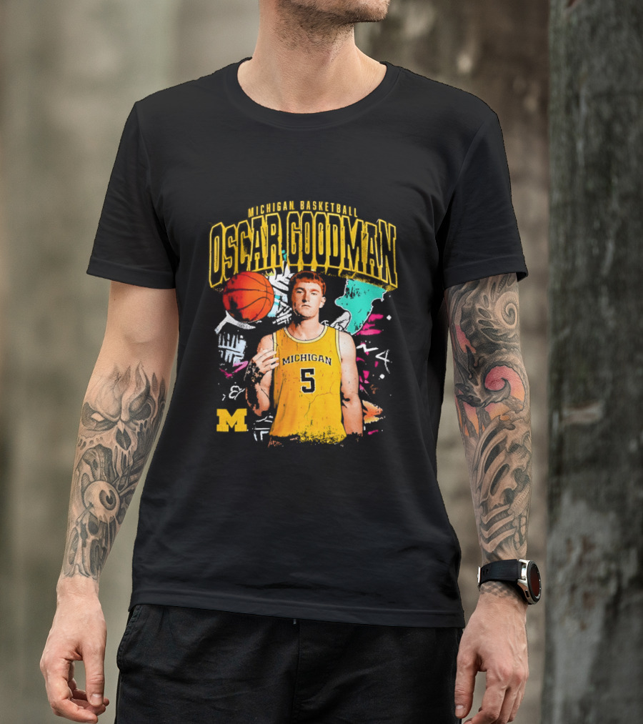 Oscar Goodman 5 Michigan Basketball Wolverines Player 2026 T-Shirt