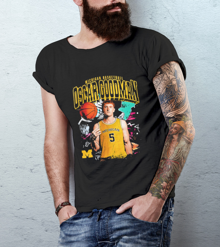 Oscar Goodman 5 Michigan Basketball Wolverines Player 2026 T-Shirt