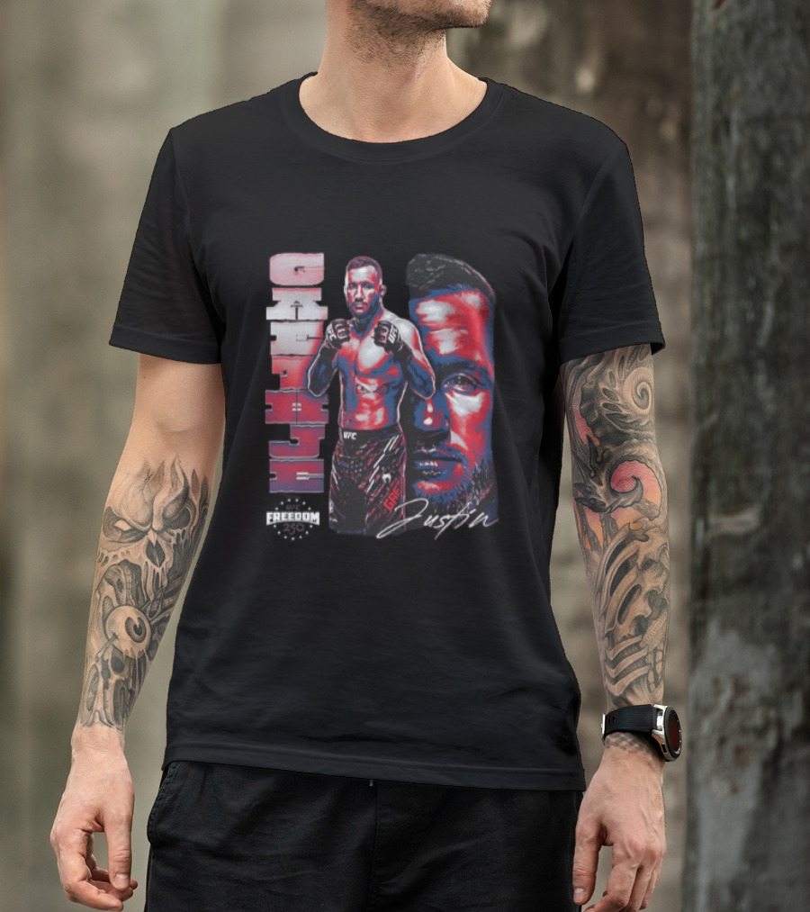 Justin Gaethje UFC Fighter Portrait And Name T-Shirt