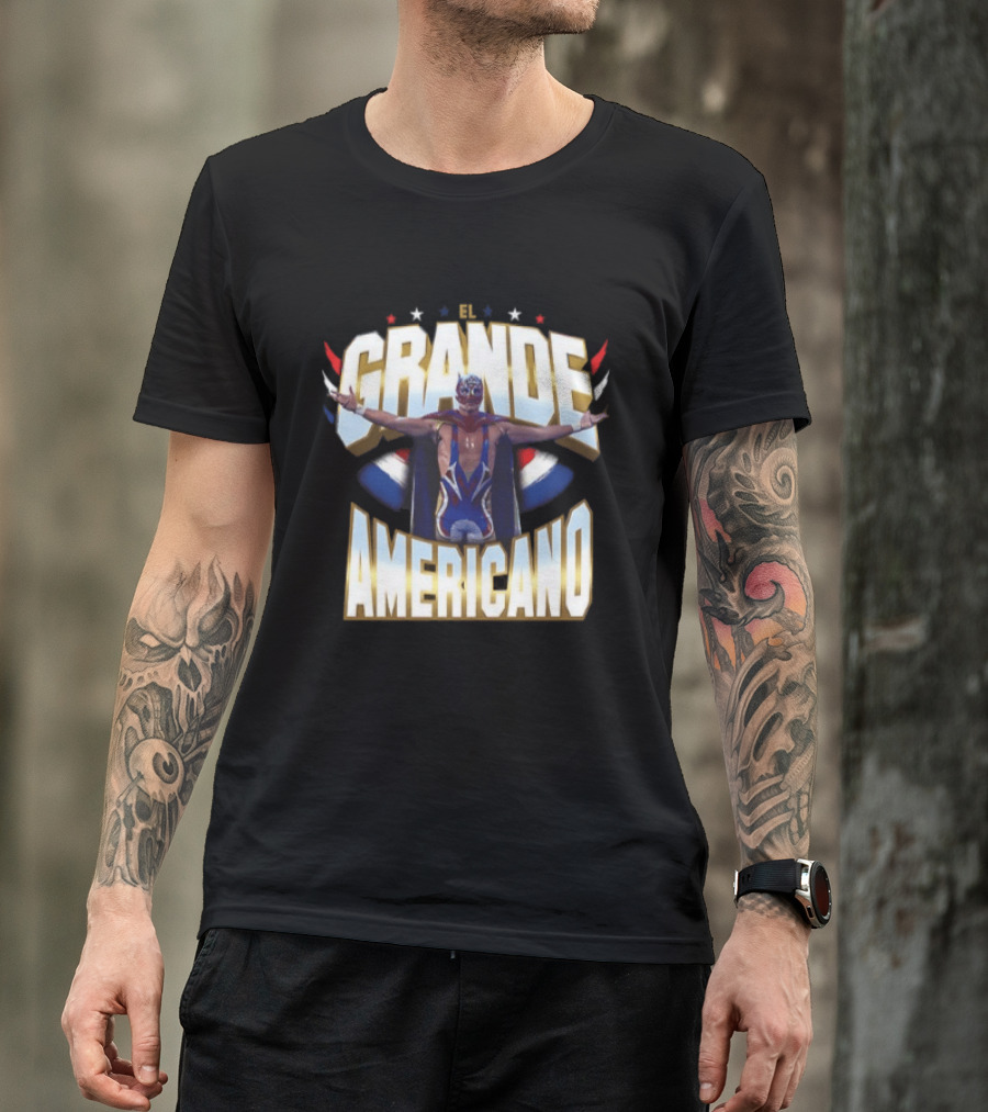 El Grande Americano WWE Stars And Stripes Wrestling Pose T-Shirt