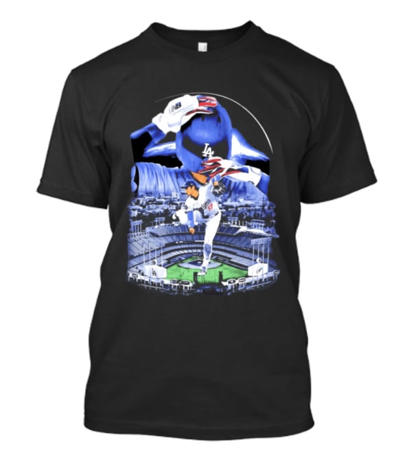 Shohei Ohtani Los Angeles Dodgers Stadium Player Action And Team Spirit T-Shirt