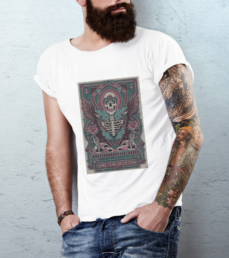 Dark Star Orchestra Skeleton With Wings And Roses Winter 2026 T-Shirt