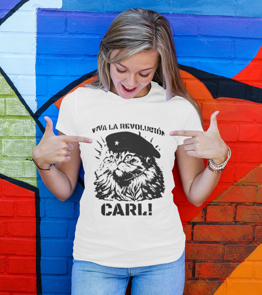 Viva La Revolucion Carl Cat With Beret T-Shirt