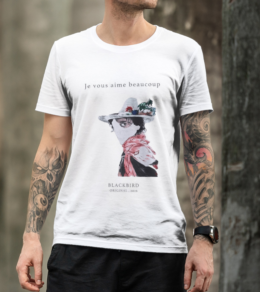 Je Vous Aime Beaucoup Blackbird Original 2026 Hat Mask Flower Scarf T-Shirt