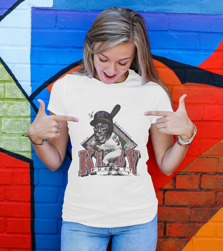 Kirby Puckett 34 Minnesota Twins Baseball Cartoon T-Shirt