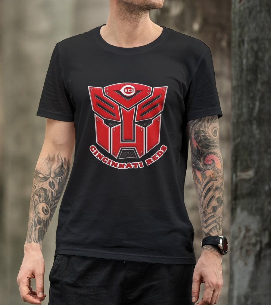 Cincinnati Reds Logo Transformers Symbol Collaboration T-Shirt