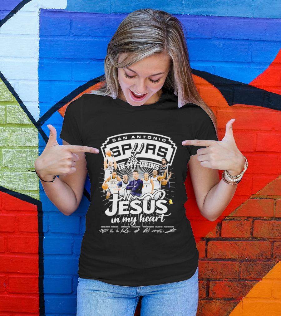 San Antonio Spurs Basketball Passion And Faith With Jesus In My Heart T-Shirt