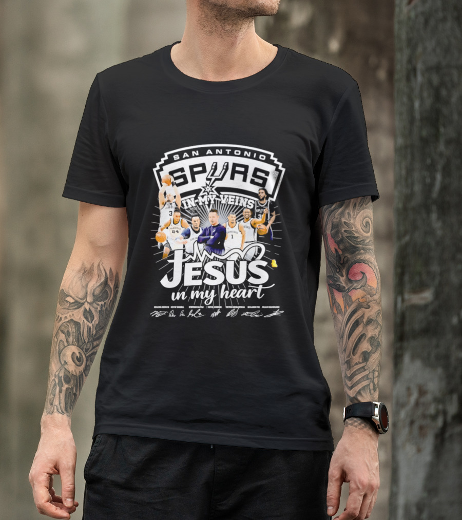 San Antonio Spurs Basketball Passion And Faith With Jesus In My Heart T-Shirt