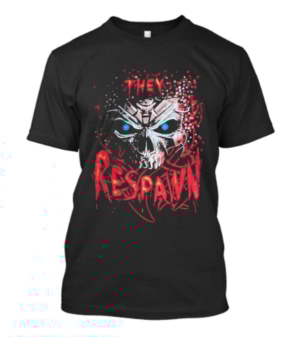 They Respawn Skull Blue Eyes Graffiti T-Shirt