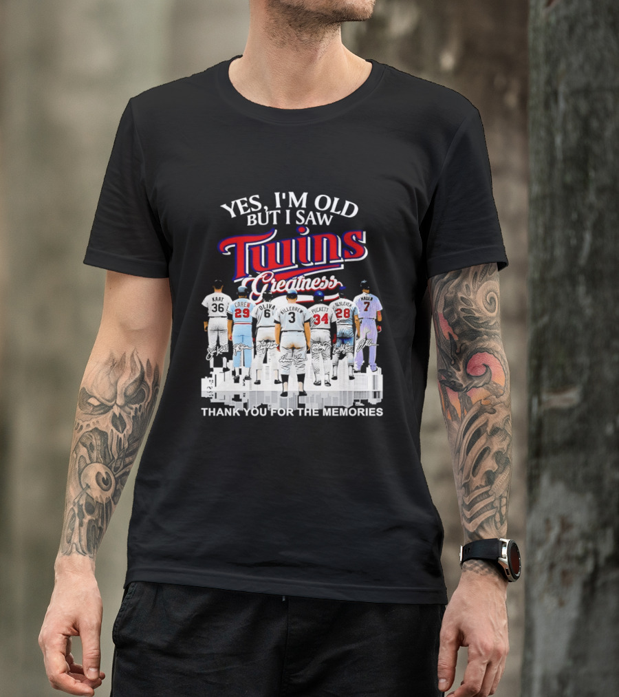 Yes I'm Old But I Saw Twins Greatness Thank You For The Memories T-Shirt