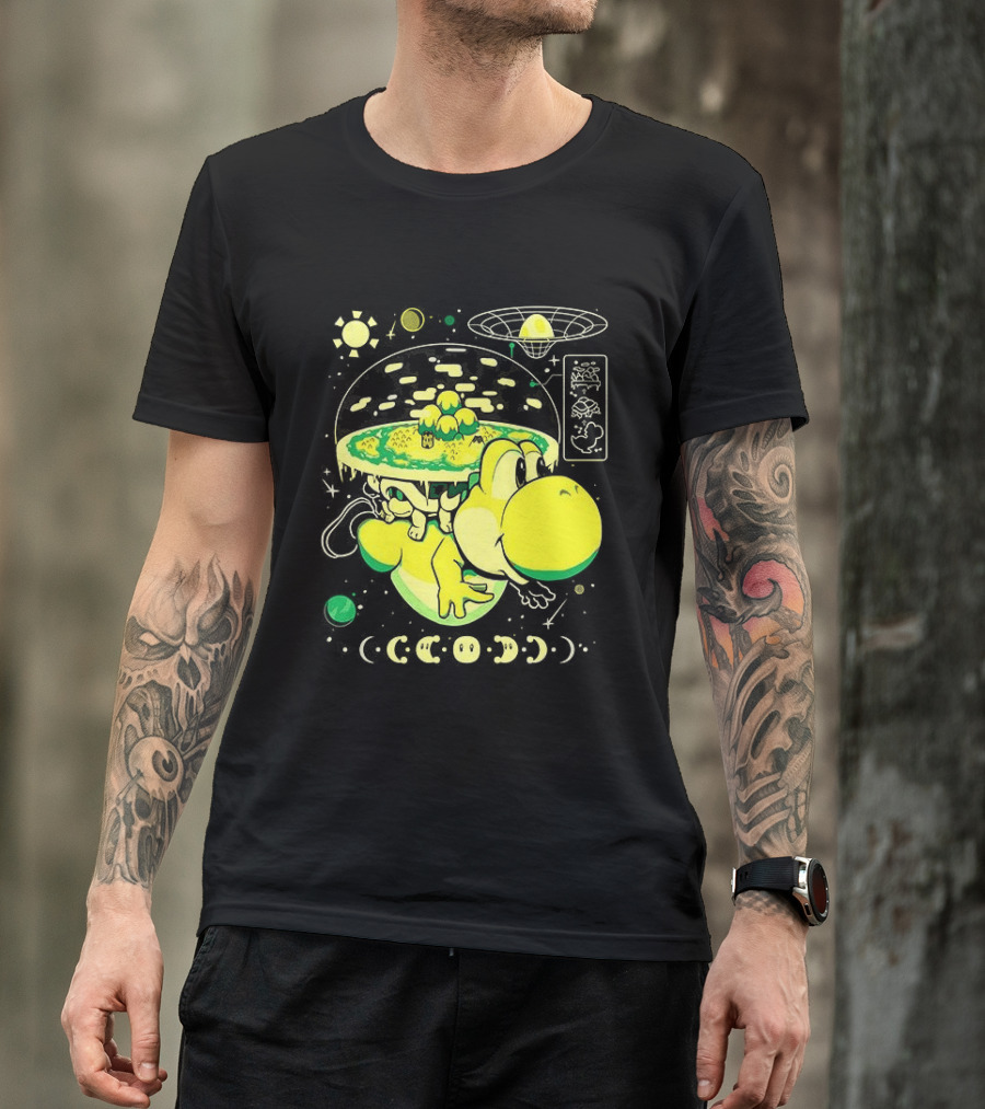 Yoshi Whole World Within His Shell Super Mario World Iconic Nintendo T-Shirt