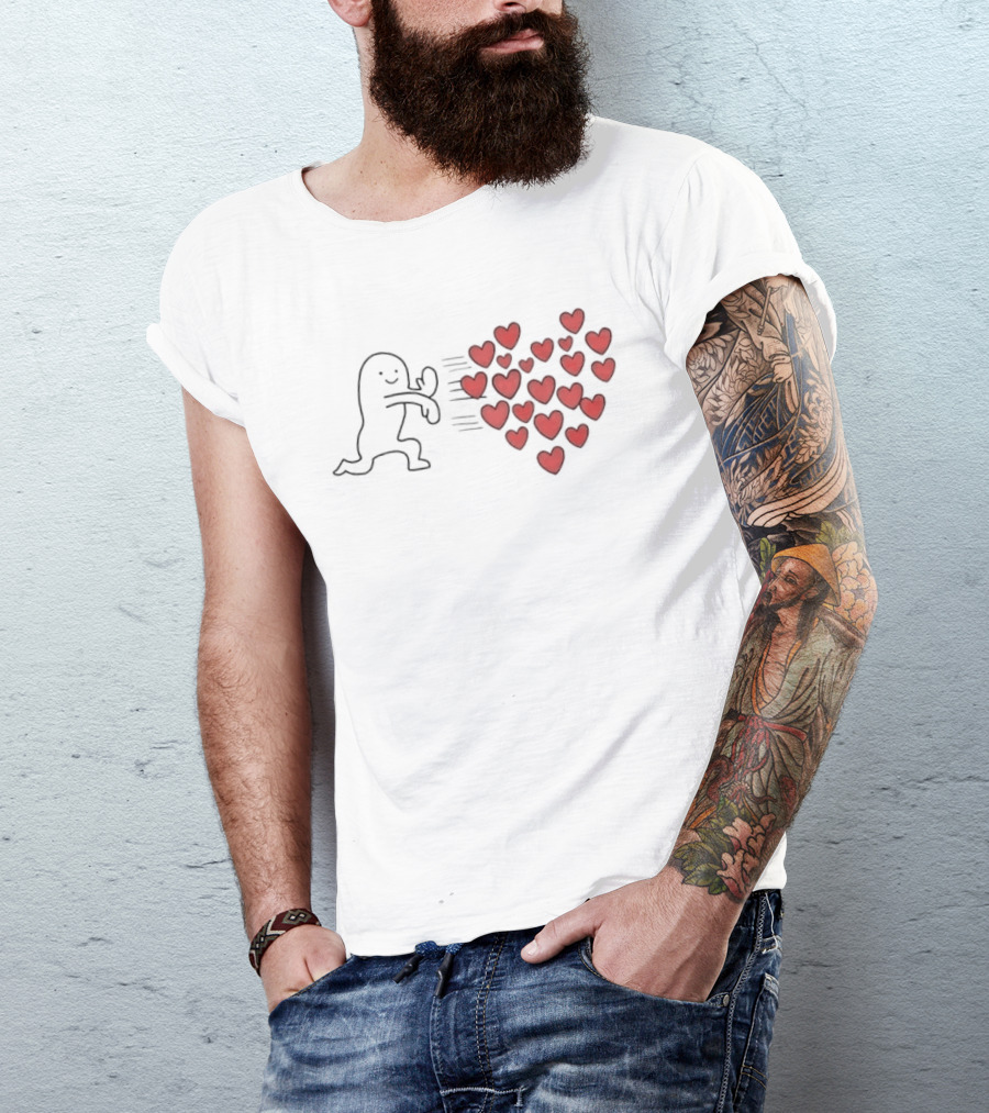 Sending Love Meme Heart Character Hugging Hearts Explosion T-Shirt