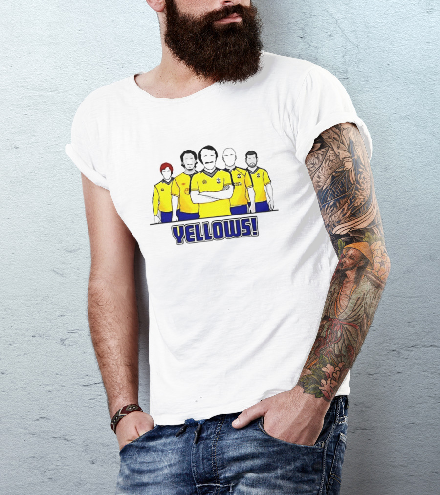 Saints FC Team Yellows Iconic Football Crew Players T-Shirt