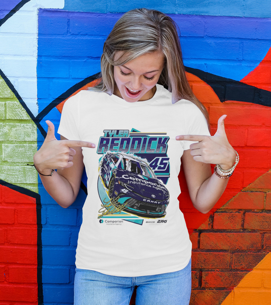 Tyler Reddick 45 Companion Insurance Agent 23XI Racing Toyota Camry T-Shirt