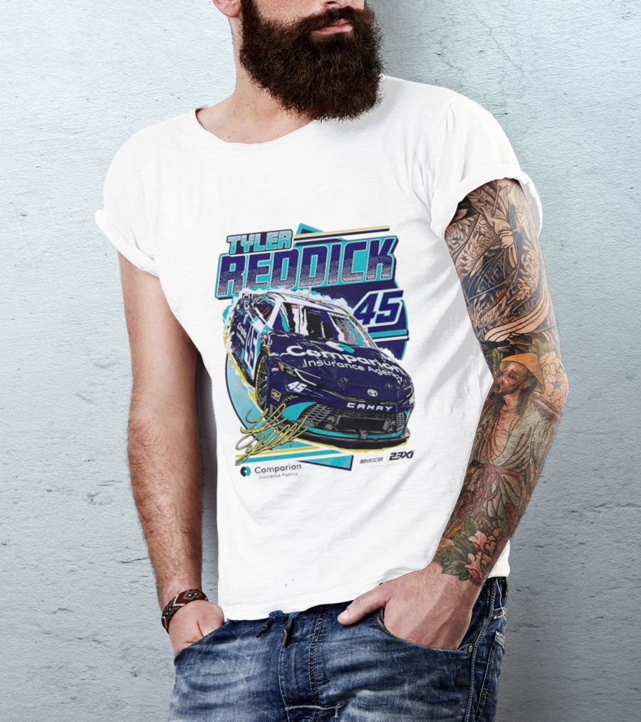 Tyler Reddick 45 Companion Insurance Agent 23XI Racing Toyota Camry T-Shirt