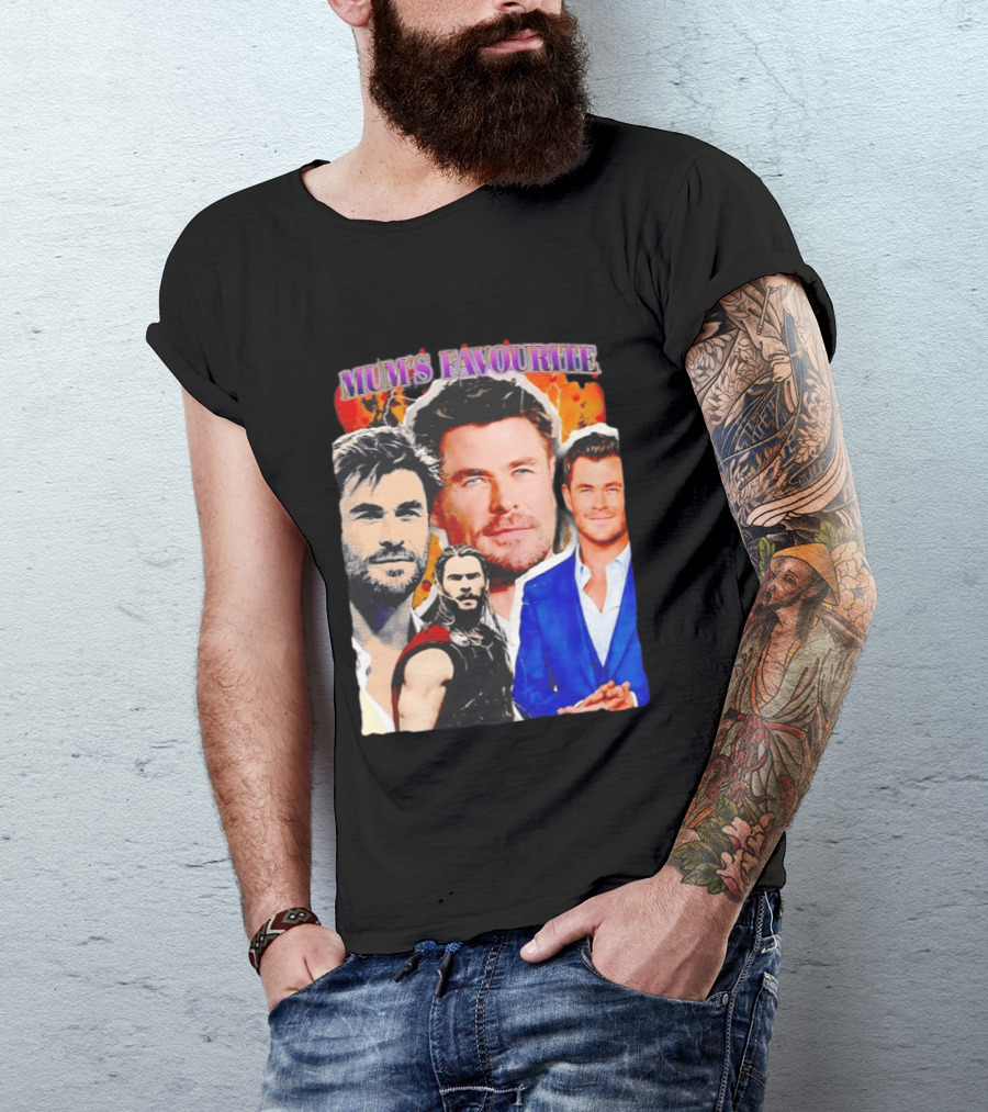 Mum's Favourite Chris Hemsworth Collage T-Shirt