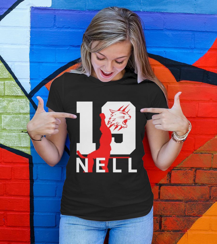 NELL 19 Wildcat Silhouette With Red Figure T-Shirt