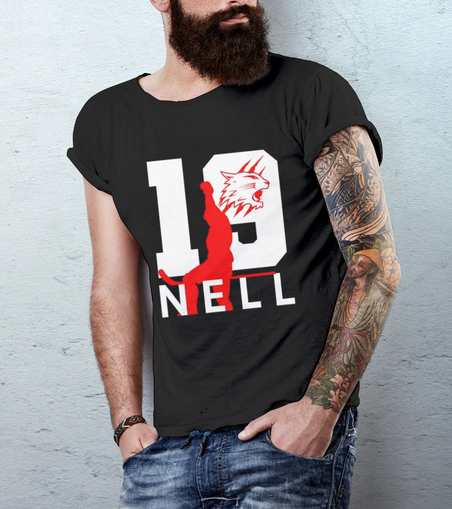 NELL 19 Wildcat Silhouette With Red Figure T-Shirt