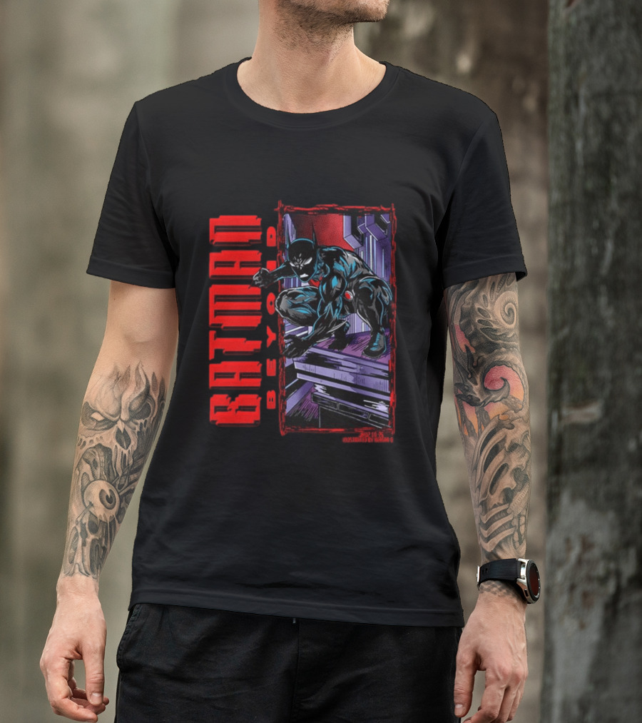 Batman Beyond Combat Readiness Stance Dynamic Gotham City Scene T-Shirt