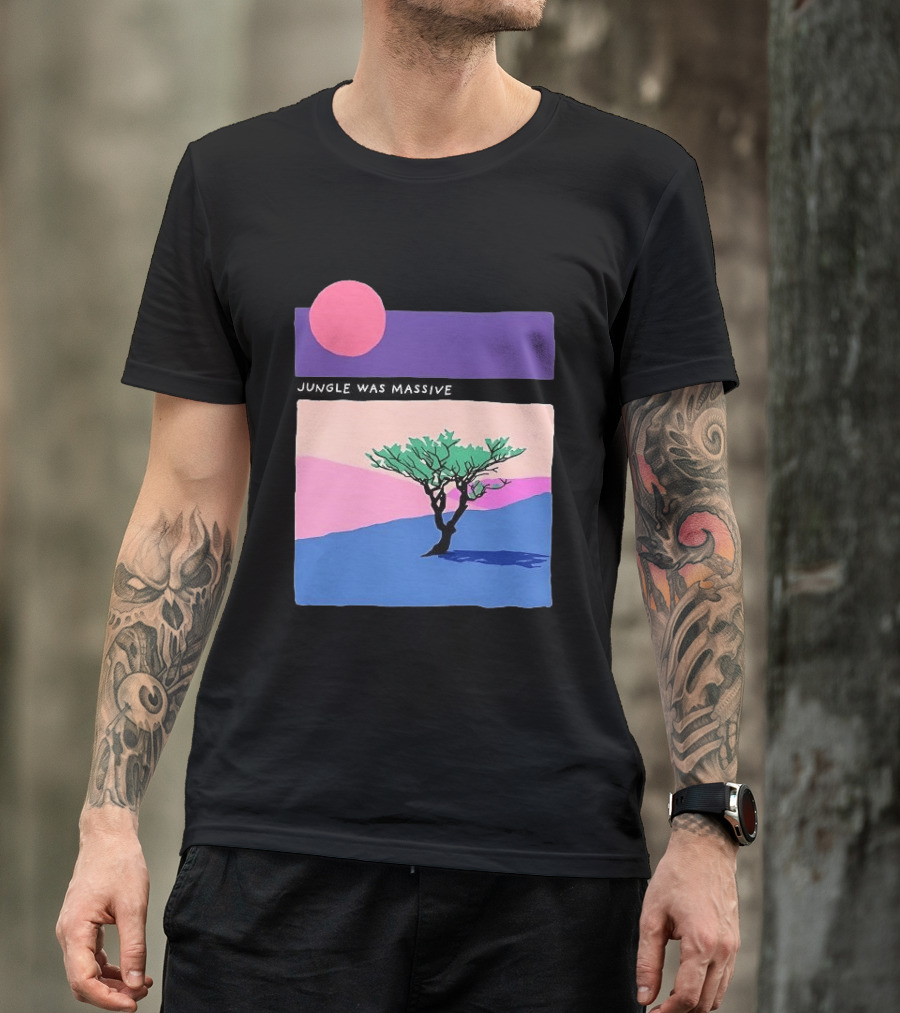 Jungle Was Massive Tree Vintage Sunset Aesthetic Nature Scene T-Shirt