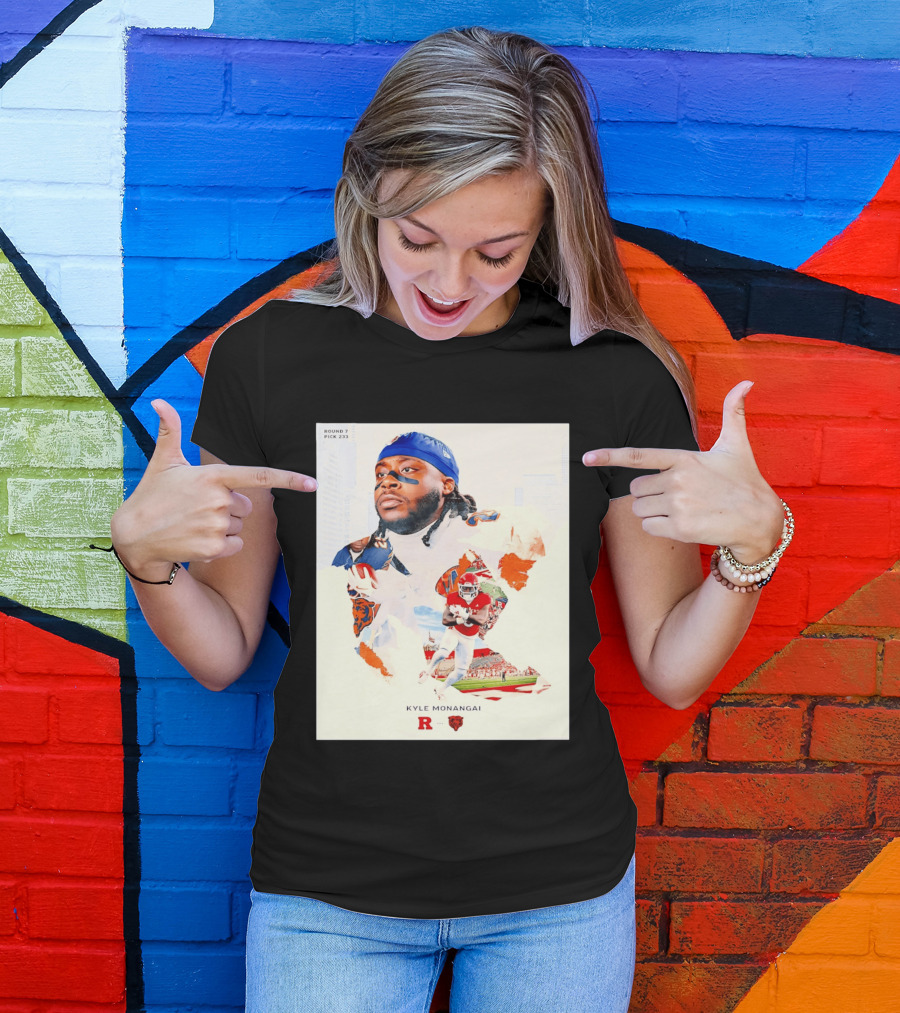 Round 7 Pick 233 Kyle Monangai Chicago Bears Rutgers Football T-Shirt