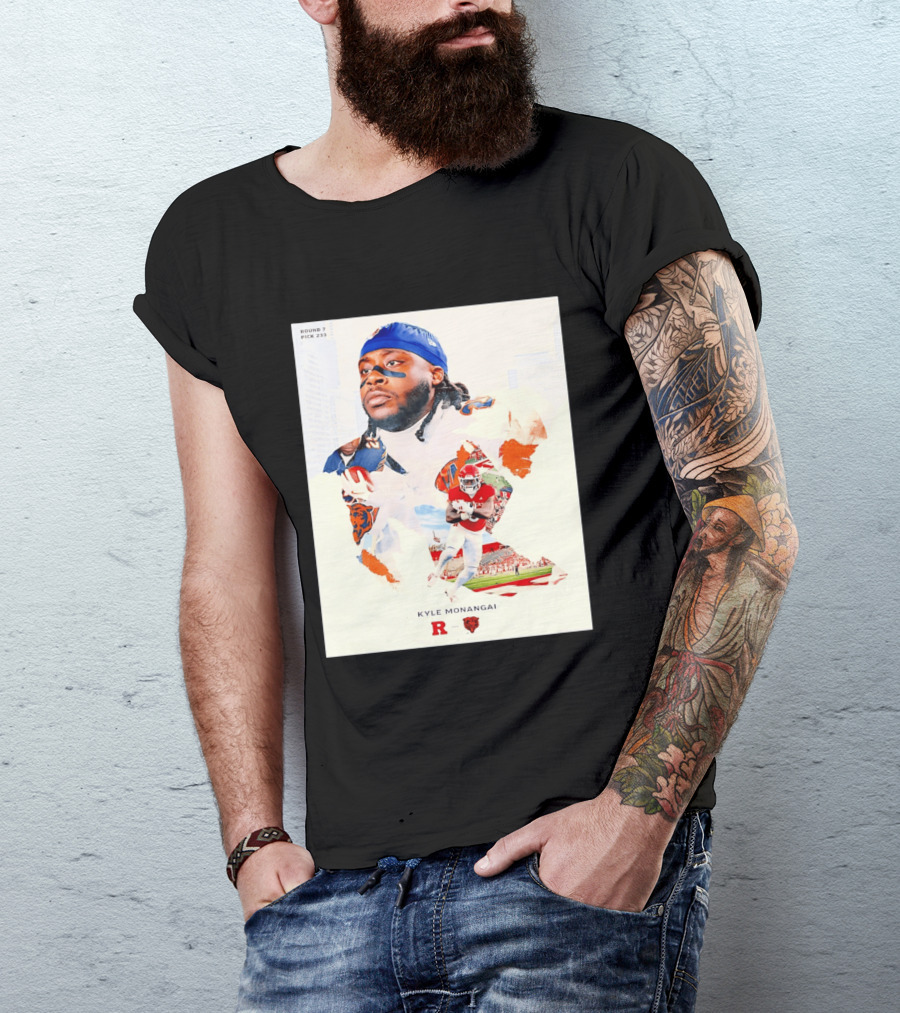 Round 7 Pick 233 Kyle Monangai Chicago Bears Rutgers Football T-Shirt