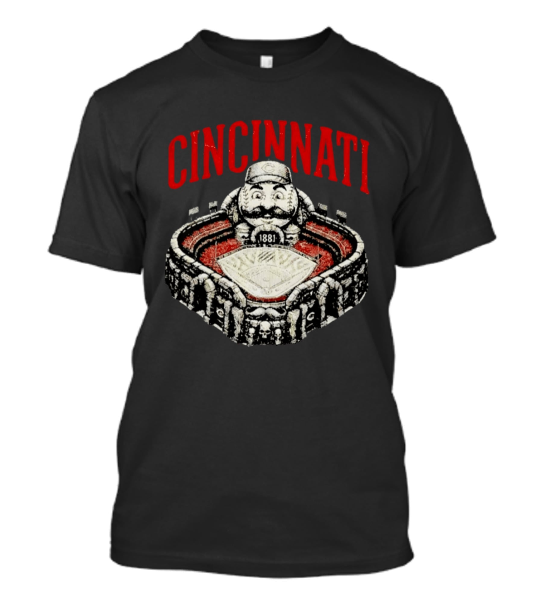 Cincinnati Reds Stadium 1881 Mascot Mashup T-Shirt