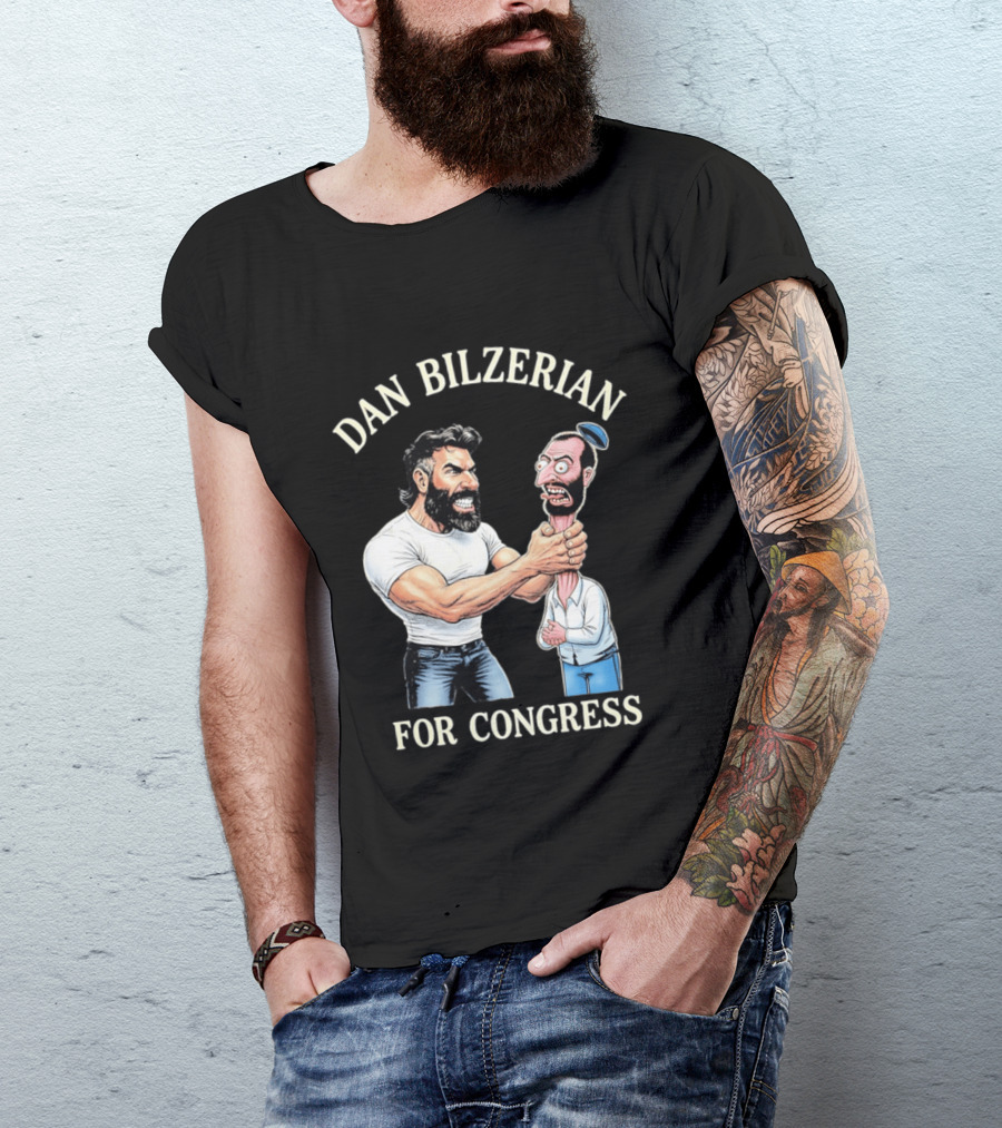 Dan Bilzerian For Congress Funny Caricature T-Shirt
