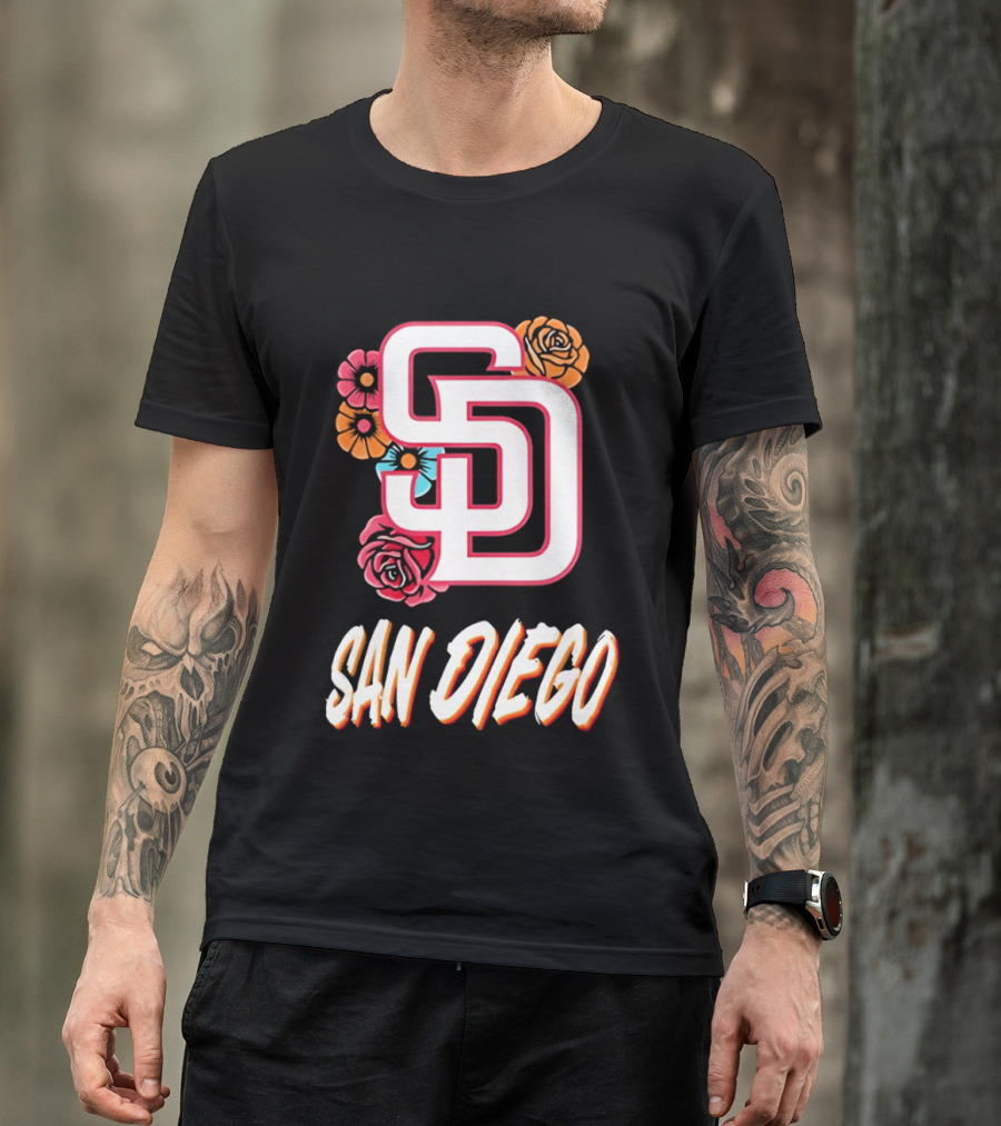 San Diego Padres 2026 Rose Floral SD T-Shirt