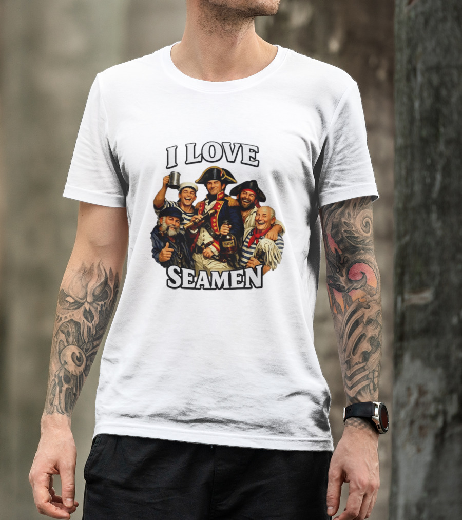 I Love Seamen Pirate Rum Crew Celebrating Together T-Shirt