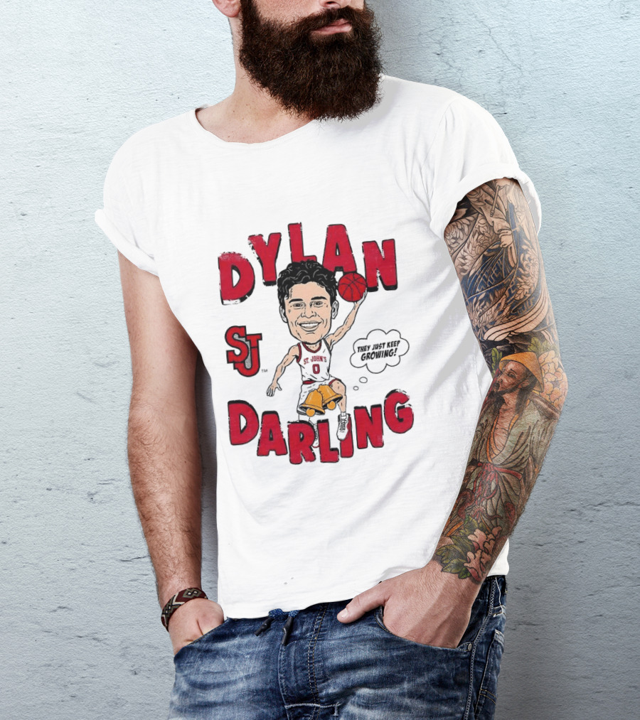 Dylan Darling St J Basketball Keep Growing Player Sketch T-Shirt