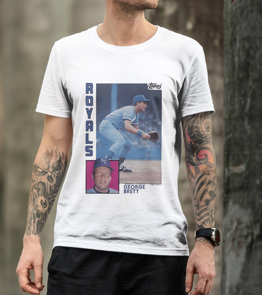 Kansas City Royals George Brett Topps 1984 Baseball Card T-Shirt
