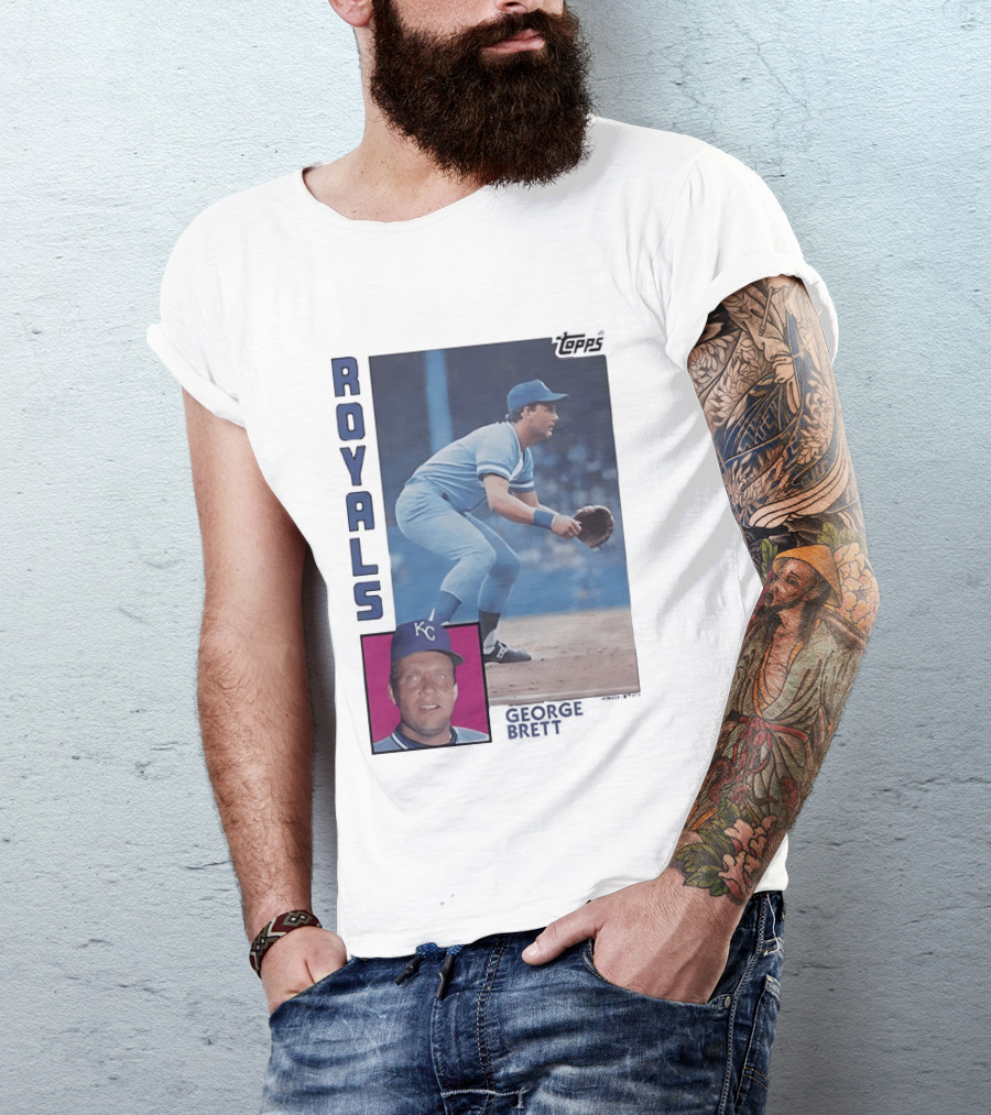 Kansas City Royals George Brett Topps 1984 Baseball Card T-Shirt