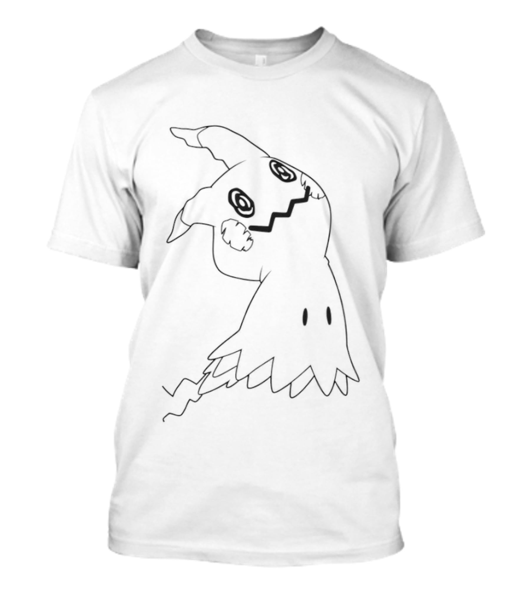 Pokemon Mimikyu Sketch Black And White Spooky T-Shirt
