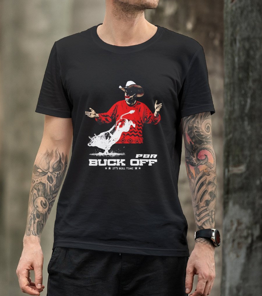 PBR Flint Buck Off It's Bull Time Cowboy Hat Bull Rider Red Sweater T-Shirt