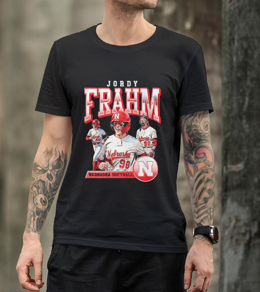 Jordy Frahm Nebraska Softball 98 Player Vintage 90s T-Shirt