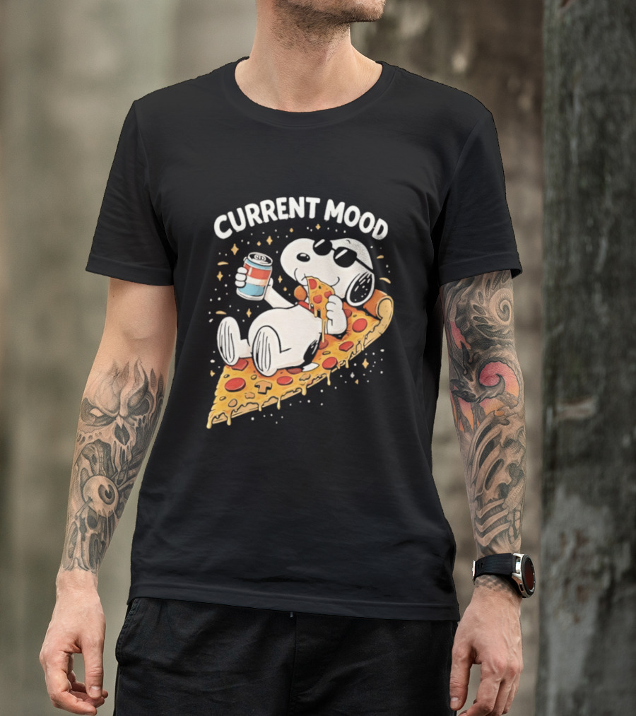 Current Mood Snoopy Relaxing Eating Pizza On A Slice T-Shirt