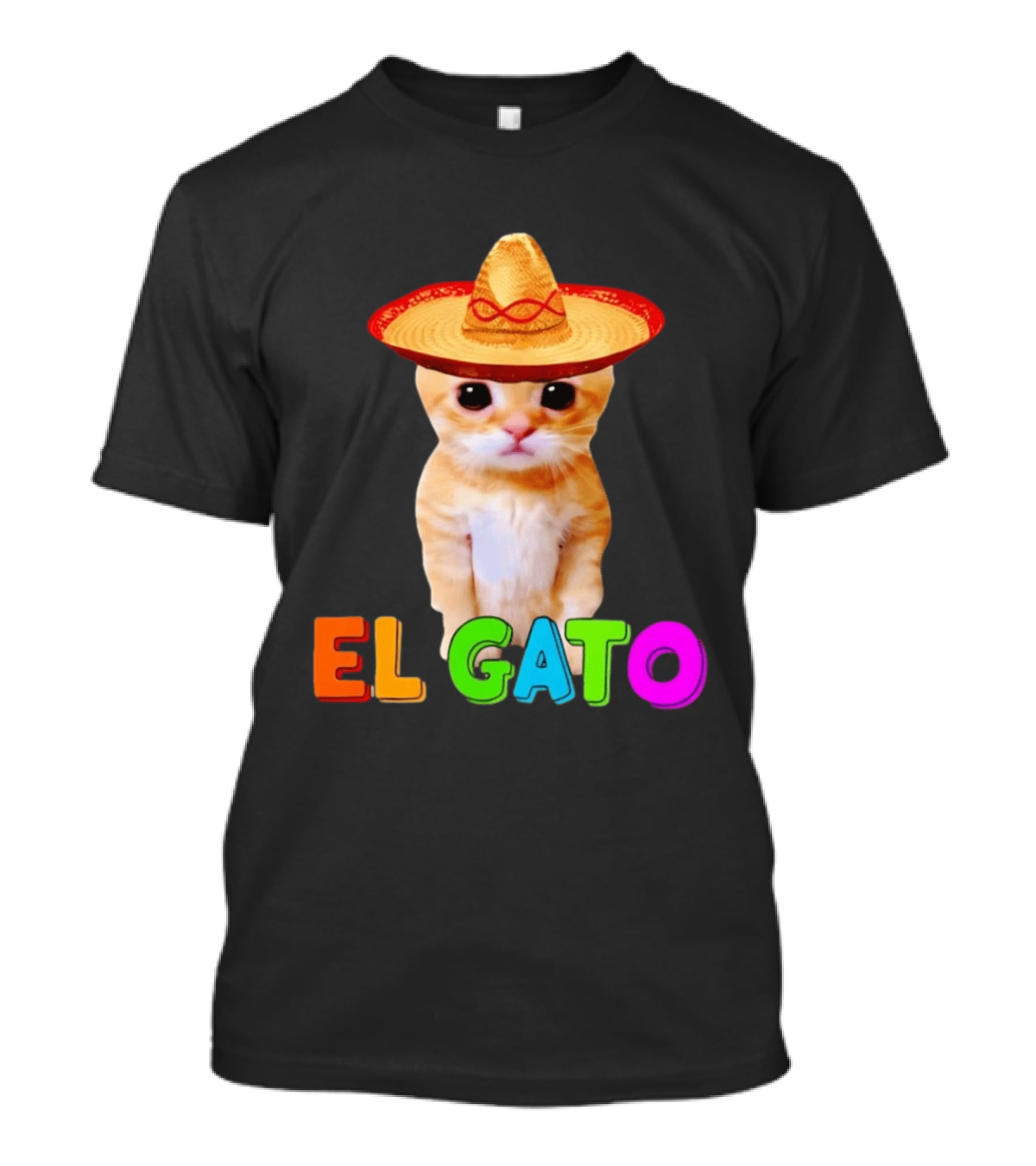 El Gato Cat Sombrero Hat Mexican Fiesta Fun Pet T-Shirt