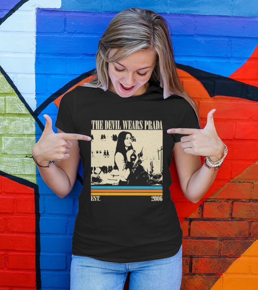 The Devil Wears Prada EST 2006 Vintage Style Retro Stripes T-Shirt
