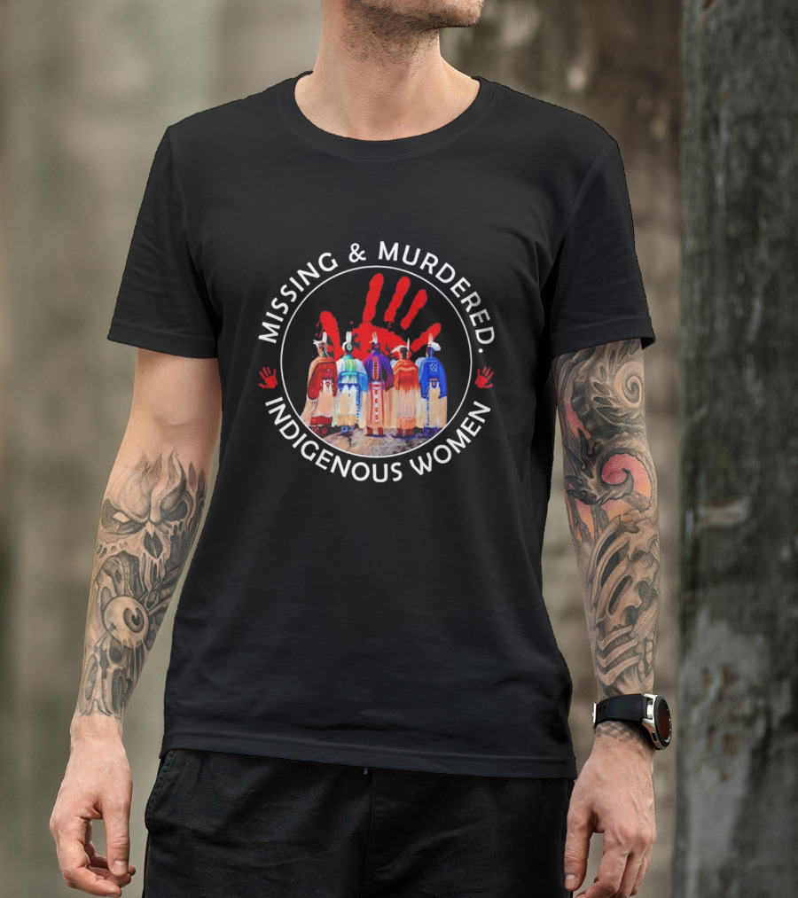 Missing And Murdered Indigenous Women Red Handprint Symbol MMIW Awareness T-Shirt