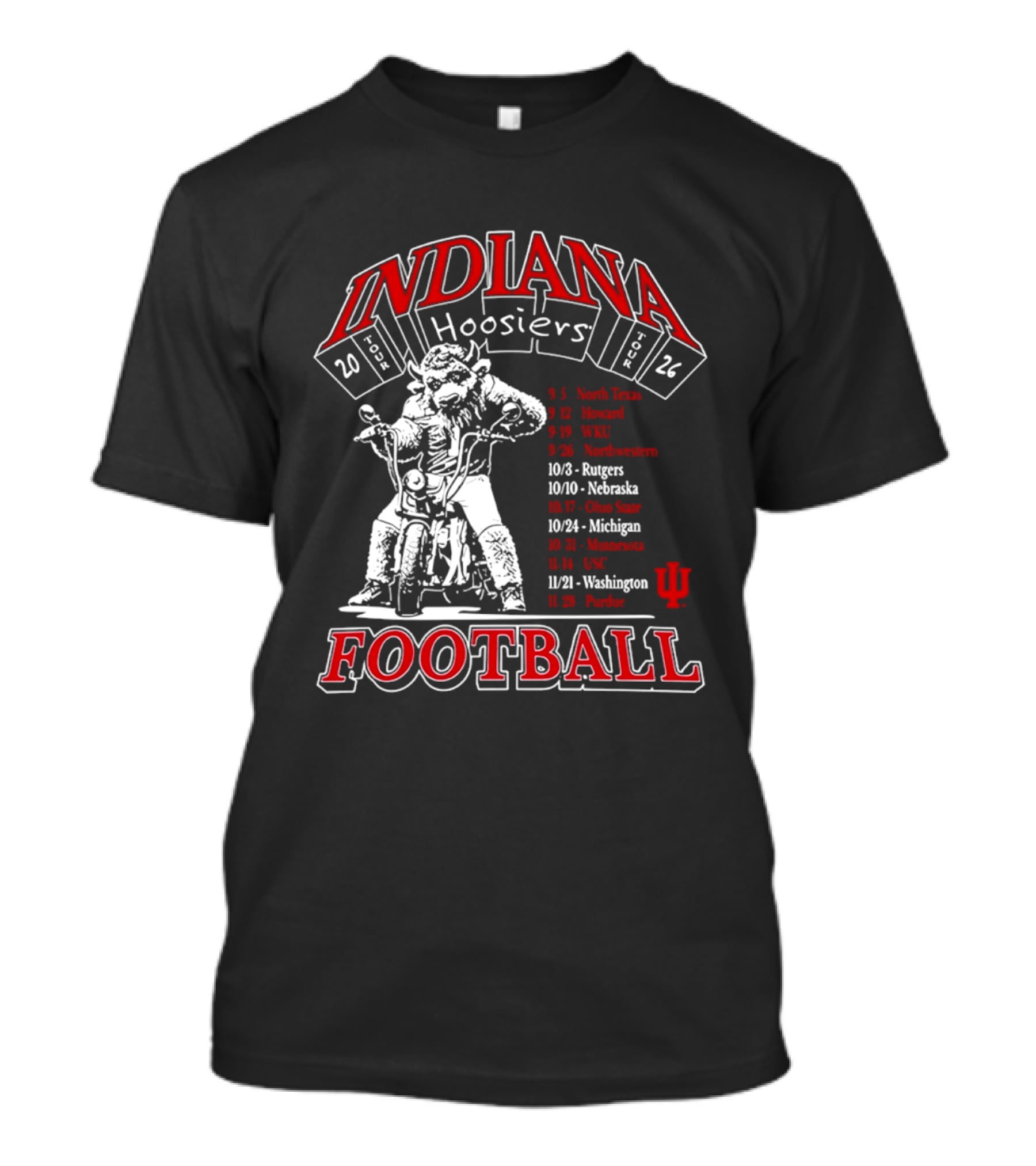 Indiana Hoosiers 2026 Football Schedule T-Shirt