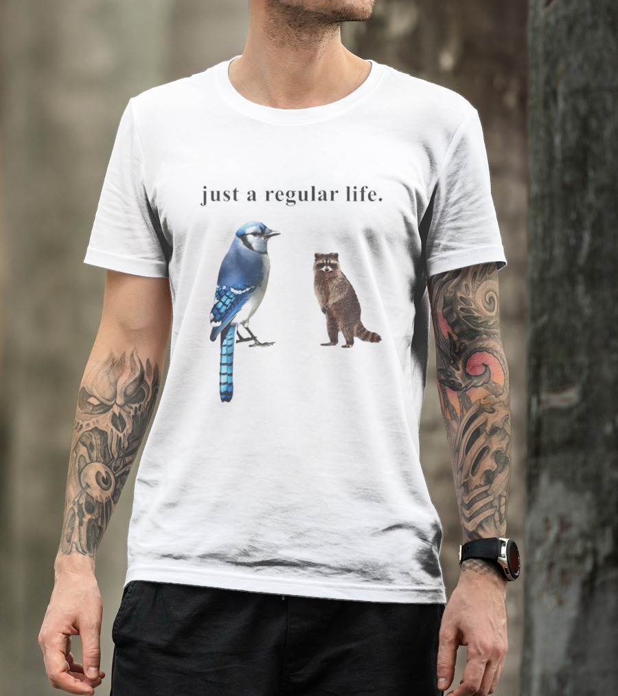 Just A Regular Life Raccoon And Bird Regular Show T-Shirt