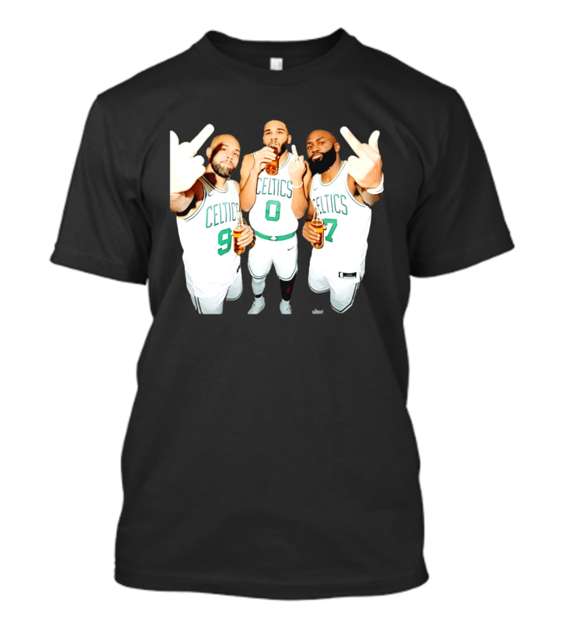 Boston Celtics Players Trinity Middle Finger Beers Humor T-Shirt