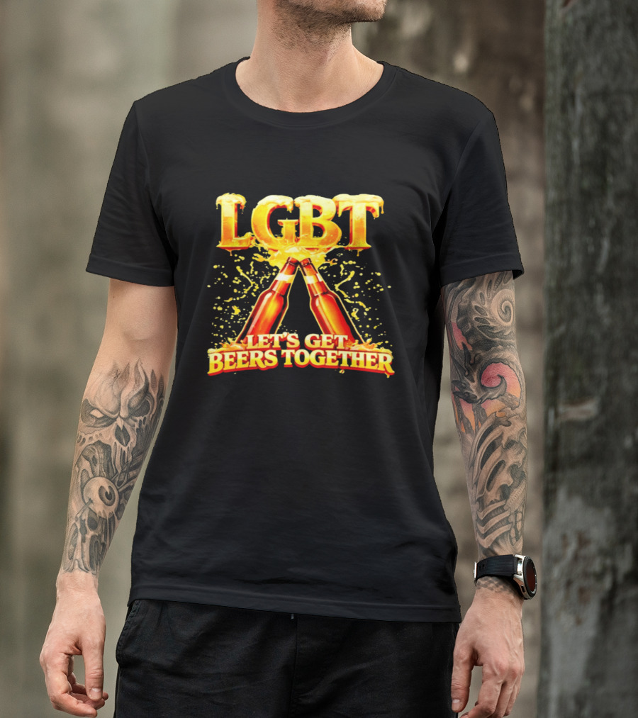 LGBT Let's Get Beers Together Celebration With Beer Bottles T-Shirt